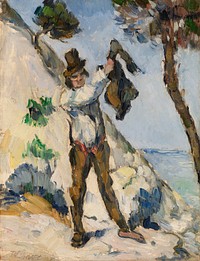 Man with a Vest (L&#39;Homme &Atilde; la veste) (ca. 1873) by <a href="https://www.rawpixel.com/search/Paul%20Cezanne?sort=curated&amp;type=all&amp;page=1">Paul C&eacute;zanne</a>. Original from Original from Barnes Foundation. Digitally enhanced by rawpixel.