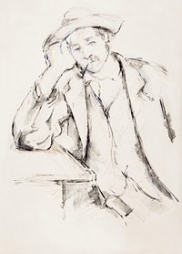 Leaning Smoker (Fumeur accoud&eacute;) (ca. 1890&ndash;1891) by <a href="https://www.rawpixel.com/search/Paul%20Cezanne?sort=curated&amp;type=all&amp;page=1">Paul C&eacute;zanne</a>. Original from Barnes Foundation. Digitally enhanced by rawpixel.
