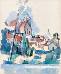 Church at Montigny-sur-Loing (L&#39;&Eacute;glise de Montigny-sur-Loing) (1898) by <a href="https://www.rawpixel.com/search/Paul%20Cezanne?sort=curated&amp;type=all&amp;page=1">Paul C&eacute;zanne</a>. Original from Barnes Foundation. Digitally enhanced by rawpixel.