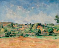 The Bellevue Plain, also called The Red Earth (La Plaine de Bellevue, dit aussi Les Terres Rouges) (ca. 1890&ndash;1892) by <a href="https://www.rawpixel.com/search/Paul%20Cezanne?sort=curated&amp;type=all&amp;page=1">Paul C&eacute;zanne</a>. Original from Original from Barnes Foundation. Digitally enhanced by rawpixel.