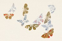 Japanese butterfly. Digitally enhanced from our own original 1904 edition of Kamisaka Sekka's Cho senshu (One Thousand Butterflies).