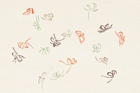 Butterfly print. Digitally enhanced from our own original 1904 edition of Kamisaka Sekka's Cho senshu (One Thousand Butterflies).