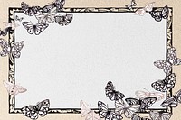 Butterfly frame, Japanese woodblock print illustration psd