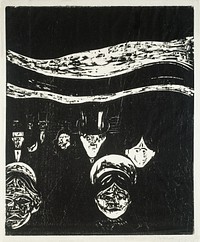Anxiety (1896) by <a href="https://www.rawpixel.com/search/Edvard%20Munch?sort=curated&amp;type=all&amp;page=1">Edvard Munch</a>. Original from The Art Institute of Chicago. Digitally enhanced by rawpixel.