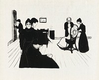 Death in the Sickroom (1896) by <a href="https://www.rawpixel.com/search/Edvard%20Munch?sort=curated&amp;type=all&amp;page=1">Edvard Munch</a>. Original from The Art Institute of Chicago. Digitally enhanced by rawpixel.