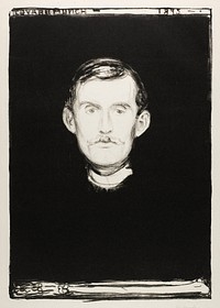 Self&ndash;Portrait (1895) by <a href="https://www.rawpixel.com/search/Edvard%20Munch?sort=curated&amp;type=all&amp;page=1">Edvard Munch</a>. Original from The Art Institute of Chicago. Digitally enhanced by rawpixel.