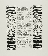 Table of Contents (ca. 1908&ndash;1909) by <a href="https://www.rawpixel.com/search/Edvard%20Munch?sort=curated&amp;type=all&amp;page=1">Edvard Munch</a>. Original from The Art Institute of Chicago. Digitally enhanced by rawpixel.