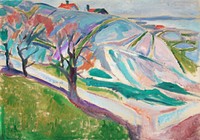 Landscape of Krager&oslash; (1912) by <a href="https://www.rawpixel.com/search/Edvard%20Munch?sort=curated&amp;type=all&amp;page=1">Edvard Munch</a>. Original from The MET Museum. Digitally enhanced by rawpixel.