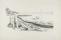 Omega&rsquo;s Flight (ca. 1908&ndash;1909) by <a href="https://www.rawpixel.com/search/Edvard%20Munch?sort=curated&amp;type=all&amp;page=1">Edvard Munch</a>. Original from The Art Institute of Chicago. Digitally enhanced by rawpixel.