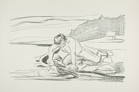 Omega&rsquo;s Death (ca. 19008&ndash;1909) by <a href="https://www.rawpixel.com/search/Edvard%20Munch?sort=curated&amp;type=all&amp;page=1">Edvard Munch</a>. Original from The Art Institute of Chicago. Digitally enhanced by rawpixel.