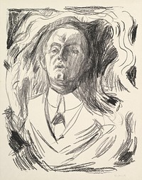 Self-Portrait with a Cigar (1908-1909) by <a href="https://www.rawpixel.com/search/Edvard%20Munch?sort=curated&amp;type=all&amp;page=1">Edvard Munch</a>. Original from The MET Museum. Digitally enhanced by rawpixel.