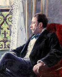 Portrait of a Man (1880) painting in high resolution by Gustave Caillebotte. Original from The Cleveland Museum of Art. Digitally enhanced by rawpixel.