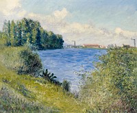 The Seine at Argenteuil (ca. 1892) painting in high resolution by Gustave Caillebotte. Original from The Clark Art Institute. Digitally enhanced by rawpixel.
