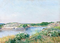The Little Pond, Appledore (1890) by Frederick Childe Hassam. Original from The Art Institute of Chicago. Digitally enhaced by rawpixel.