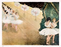 Ballet Dancers print in high resolution by Alexandre Lunois. Original from The Cleveland Museum of Art. Digitally enhanced by rawpixel.