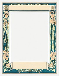 Vintage green floral frame with design space, remixed from the artworks by Johann Georg van Caspel