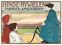 Hinde-Rijwielen Fabriek Amsterdam (1896&ndash;1898) by Johann Georg van Caspel. Original from The Rijksmuseum. Digitally enhanced by rawpixel.