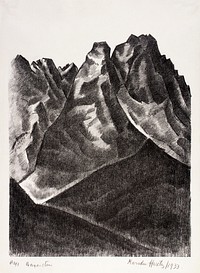 Waxenstein (1933) print in high resolution by Marsden Hartley. Original from Smithsonian Institution. Digitally enhanced by rawpixel.