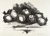 Apples on Table (1923) print in high resolution by Marsden Hartley. Original from Smithsonian Institution. Digitally enhanced by rawpixel.