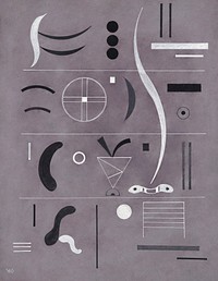 Four Parts (1932) drawing in high resolution by <a href="https://www.rawpixel.com/search/Wassily%20Kandinsky?sort=curated&amp;page=1&amp;topic_group=_my_topics">Wassily Kandinsky</a>. Original from The MET Museum. Digitally enhanced by rawpixel.