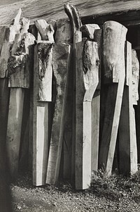 Totems, Old Shipyard, Rye (1932) by <a href="https://www.rawpixel.com/search/Paul%20Nash?sort=curated&amp;page=1&amp;tags=$cc0&amp;topic_group=$cc0">Paul Nash</a>. Original from The Clevelandart. Digitally enhanced by rawpixel.