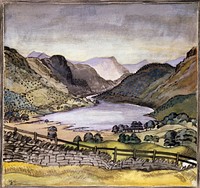 Thirlmere (1914) painting in high resolution by Paul Nash. Original from The Birmingham Museum. Digitally enhanced by rawpixel.