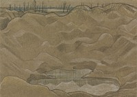 A Shell Crater (1918) drawing in high resolution by <a href="https://www.rawpixel.com/search/Paul%20Nash?sort=curated&amp;page=1&amp;tags=$cc0&amp;topic_group=$cc0">Paul Nash</a>. Original from The Yale University Art Gallery. Digitally enhanced by rawpixel.