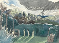 Landscape by Paul Nash. Original from The Yale University Art Gallery. Digitally enhanced by rawpixel.