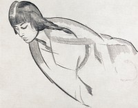Study of Mrs. Nash (ca.1916) drawing in high resolution by <a href="https://www.rawpixel.com/search/Paul%20Nash?sort=curated&amp;page=1&amp;tags=$cc0&amp;topic_group=$cc0">Paul Nash</a>. Original from The Yale University Art Gallery. Digitally enhanced by rawpixel.