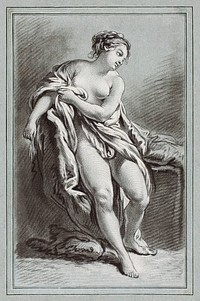 Bather (1768) print in high resolution by Louis-Marin Bonnet. Original from the Art Institute of Chicago. Digitally enhanced by rawpixel.