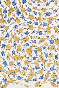 Ottoman decorative pattern psd luxury floral background, remixed from original artwork by Sultan Süleiman the Magnificent