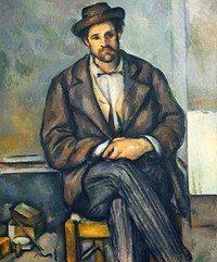 Paul C&eacute;zanne's Seated Peasant (1892&ndash;1896) portrait painting. Original from The MET Museum. Digitally enhanced by rawpixel.