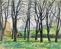 Paul Cézanne's Chestnut Trees at Jas de Bouffan (1885-1886) landscape painting. Original from Minneapolis Institute of Art. Digitally enhanced by rawpixel.