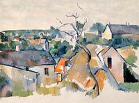 Paul Cézanne's Rooftops (1898) townscape painting. Original from the Dallas Museum of Art. Digitally enhanced by rawpixel.