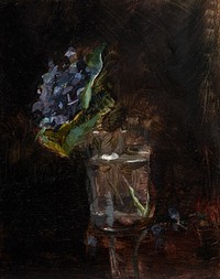 Henri de Toulouse&ndash;Lautrec, Bouquet of Violets in a Vase (1882) still life painting. Original from the Dallas Museum of Art. Digitally enhanced by rawpixel.