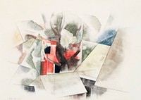 Charles Demuth's Rooftops and Fantasy (1918) famous painting. Original from the Saint Louis Art Museum. Digitally enhanced by rawpixel.