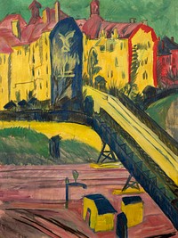 Ernst Ludwig Kirchner's View from the Window (1914) famous painting. Original from the Saint Louis Art Museum. Digitally enhanced by rawpixel.