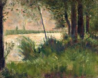 Georges Seurat's Grassy Riverbank (1881–1882) famous painting. Original from the Dallas Museum of Art. Digitally enhanced by rawpixel.