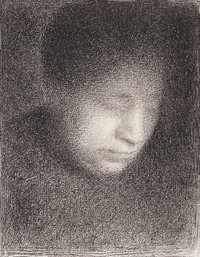 Georges Seurat's Madame Seurat, the Artist's Mother (1882&ndash;1883) famous drawing, Original from the Getty. Digitally enhanced by rawpixel.