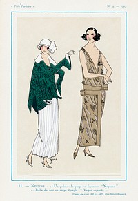 Flapper dresses (1923) fashion plates in high resolution published in Tr&egrave;s Parisie. Original from The Rijksmuseum. Digitally enhanced by rawpixel.