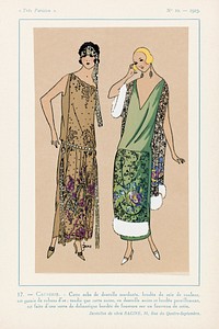 Causerie (1923) fashion plate in high resolution published in Tr&egrave;s Parisien. Original from The Rijksmuseum. Digitally enhanced by rawpixel.