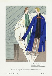 Manteaux inspir&eacute;s des costumes tch&eacute;co-slovaques (1920) published in Gazette du Bon Ton. Original from The Rijksmuseum. Digitally enhanced by rawpixel.