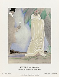 L'étoile du berger, Manteau de fourrure, de Max-A. Leroy (1924) fashion plate in high resolution by Charles Martin, published in Gazette du Bon Ton. Original from The Rijksmuseum. Digitally enhanced by rawpixel.