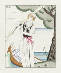 Sports et Divertissements, Tirage sur Japan (1920) fashion plate in high resolution by Charles Martin f. Original from The Rijksmuseum. Digitally enhanced by rawpixel.