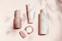 Beauty product flat lay set, remixed from vintage illustrations published in Tr&egrave;s Parisien