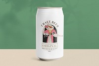 Can mockup psd of craft beer with woman illustration remix from the artworks by Otto Friedrich Carl Lendecke