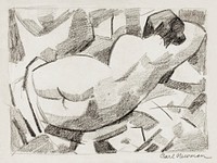 Naked woman showing her bottom. Reclining Nude Women by Carl Newman. Original from The Smithsonian. Digitally enhanced by rawpixel.