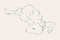 Naked woman posing sensually, vintage erotic art. Reclining Female Nude by <span style="display: none;"> </span><a href="https://www.rawpixel.com/search/Carl%20Newman?sort=curated&amp;page=1">Carl Newman</a>Carl Newman. Original from The Smithsonian. Digitally enhanced by rawpixel.