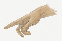 Hand pointing gesture vintage illustration