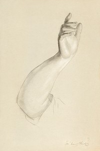 Study of Right Hand for &quot;Lesson of Charity&quot; (1850) by Daniel Huntington. Original from The Smithsonian. Digitally enhanced by rawpixel.